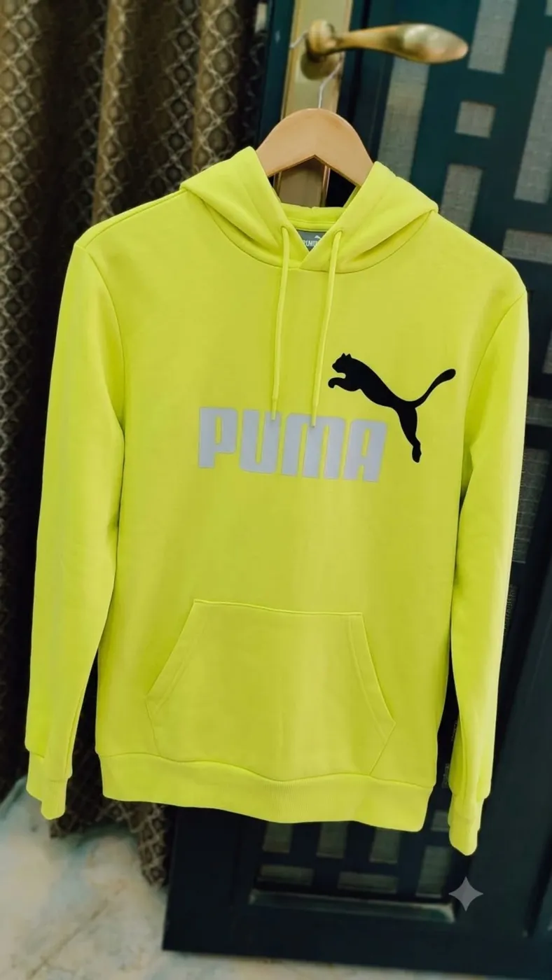 هودي بوما لون أصفر فلوريسنت | Puma Fluorescent Yellow Hoodie