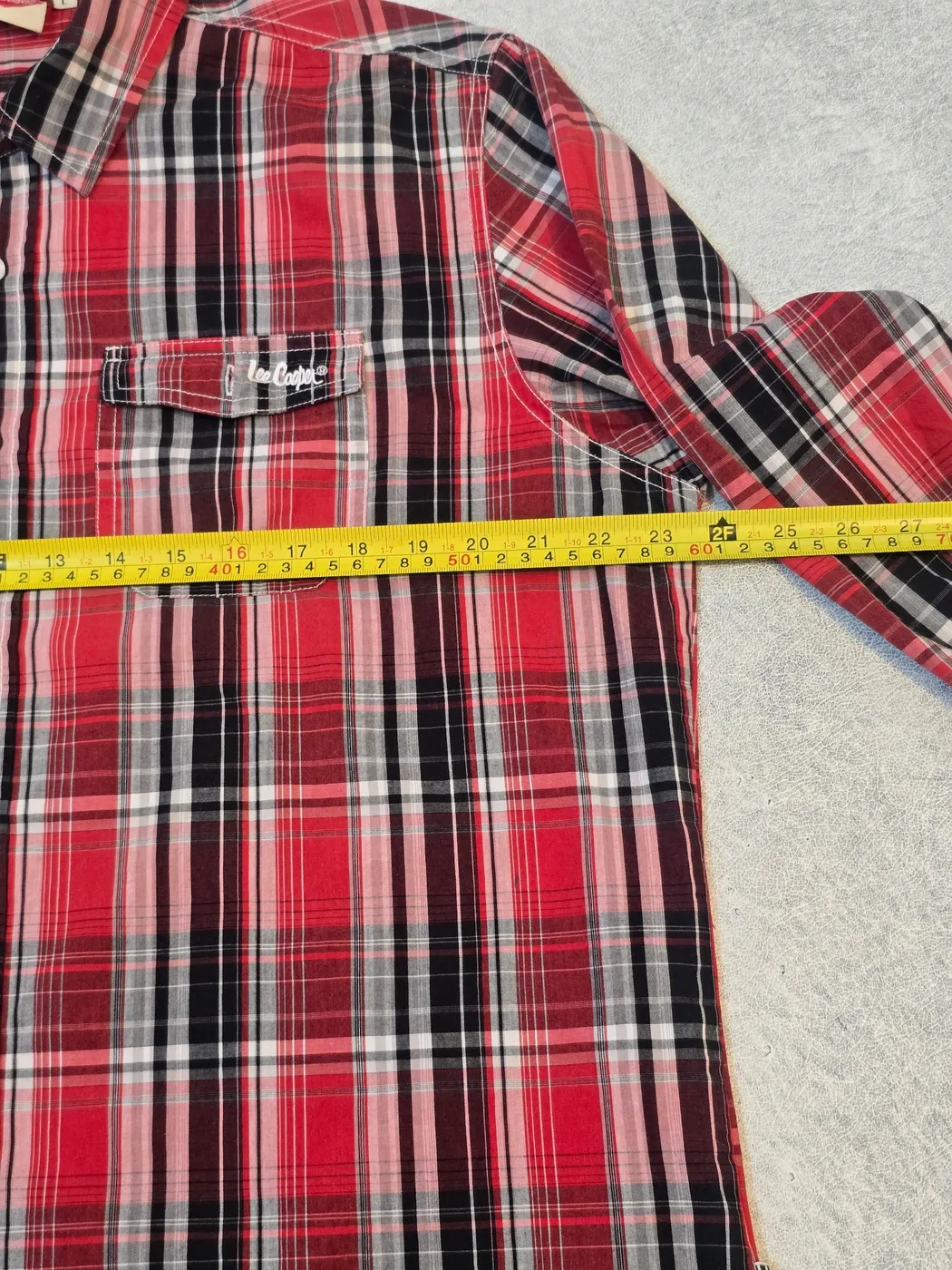 قميص كاروهات لي كوبر رجالي | Lee Cooper Men's Plaid Shirt - صورة 4
