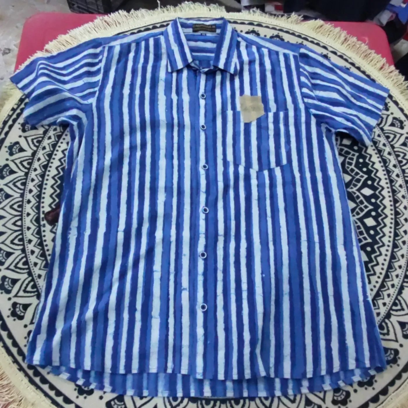 قميص ONEIROPHILE مخطط أزرق وأبيض | ONEIROPHILE Blue and White Striped Shirt
