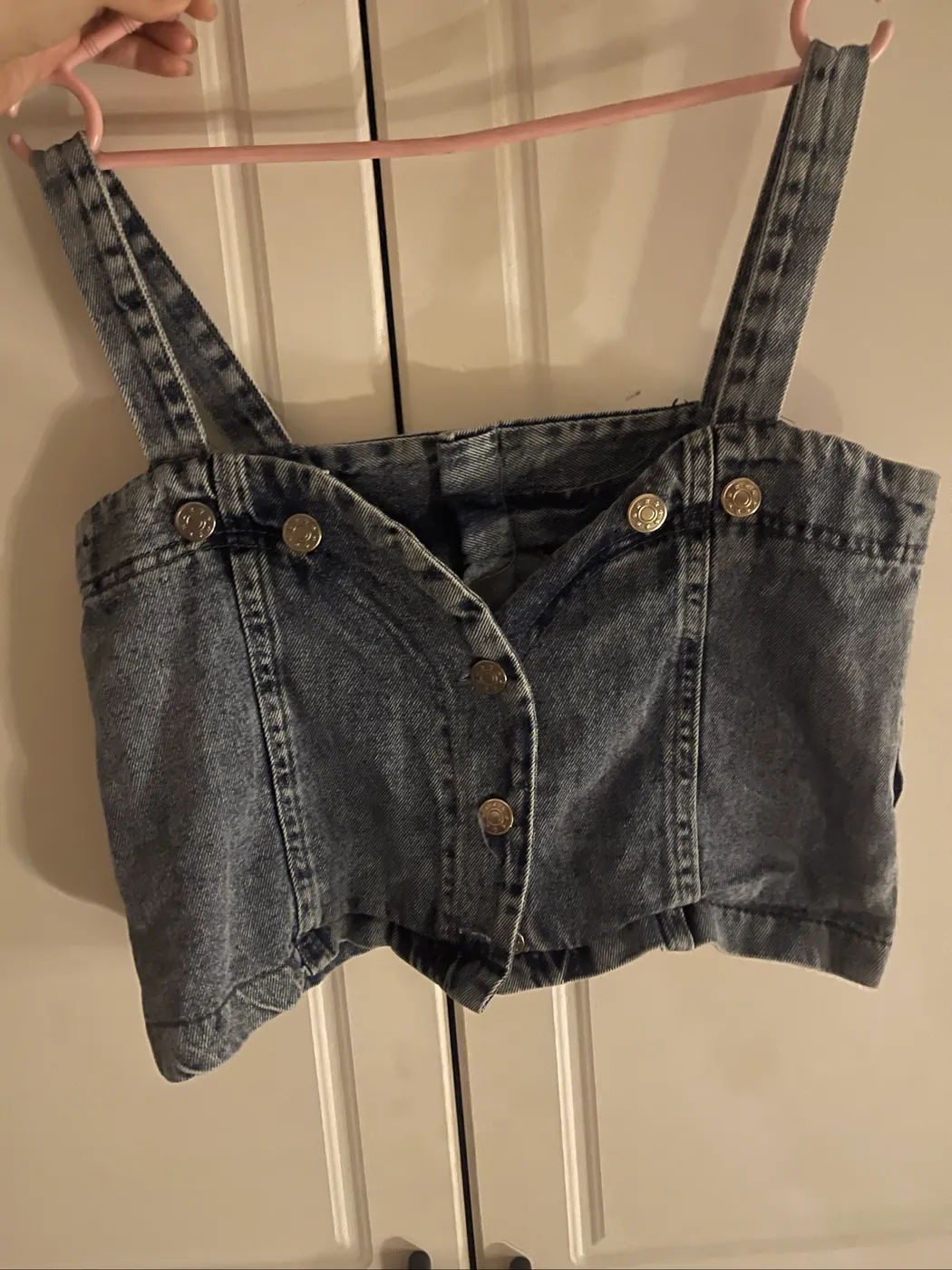 توب جينز نسائي قصير | Women's Denim Crop Top - صورة 2