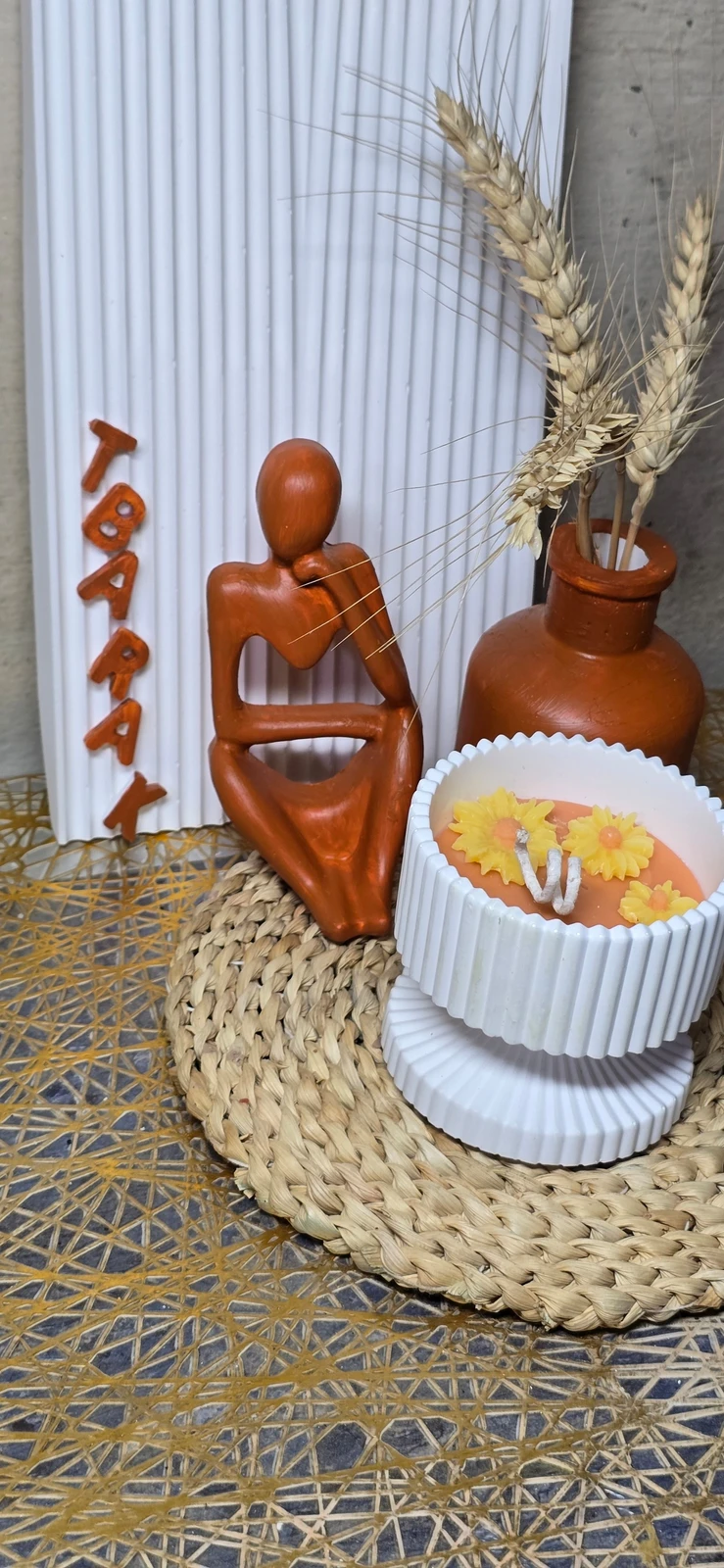 مجموعة ديكور TBARAK منزلية مع شمعة | TBARAK Home Decor Set with Candle