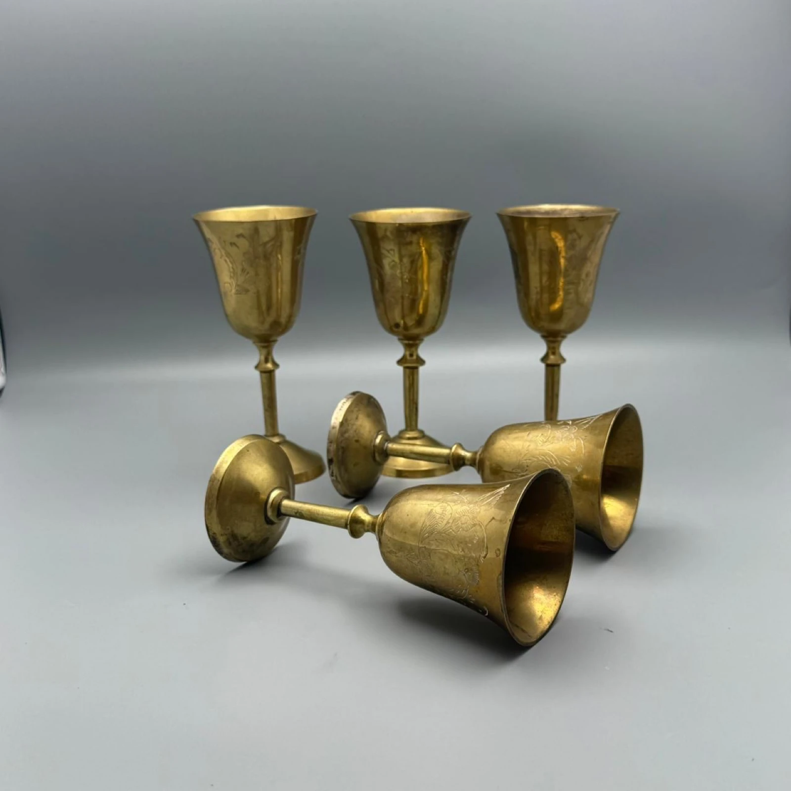 كاسات نحاسية قديمة مزخرفة | Ornate Vintage Brass Goblets