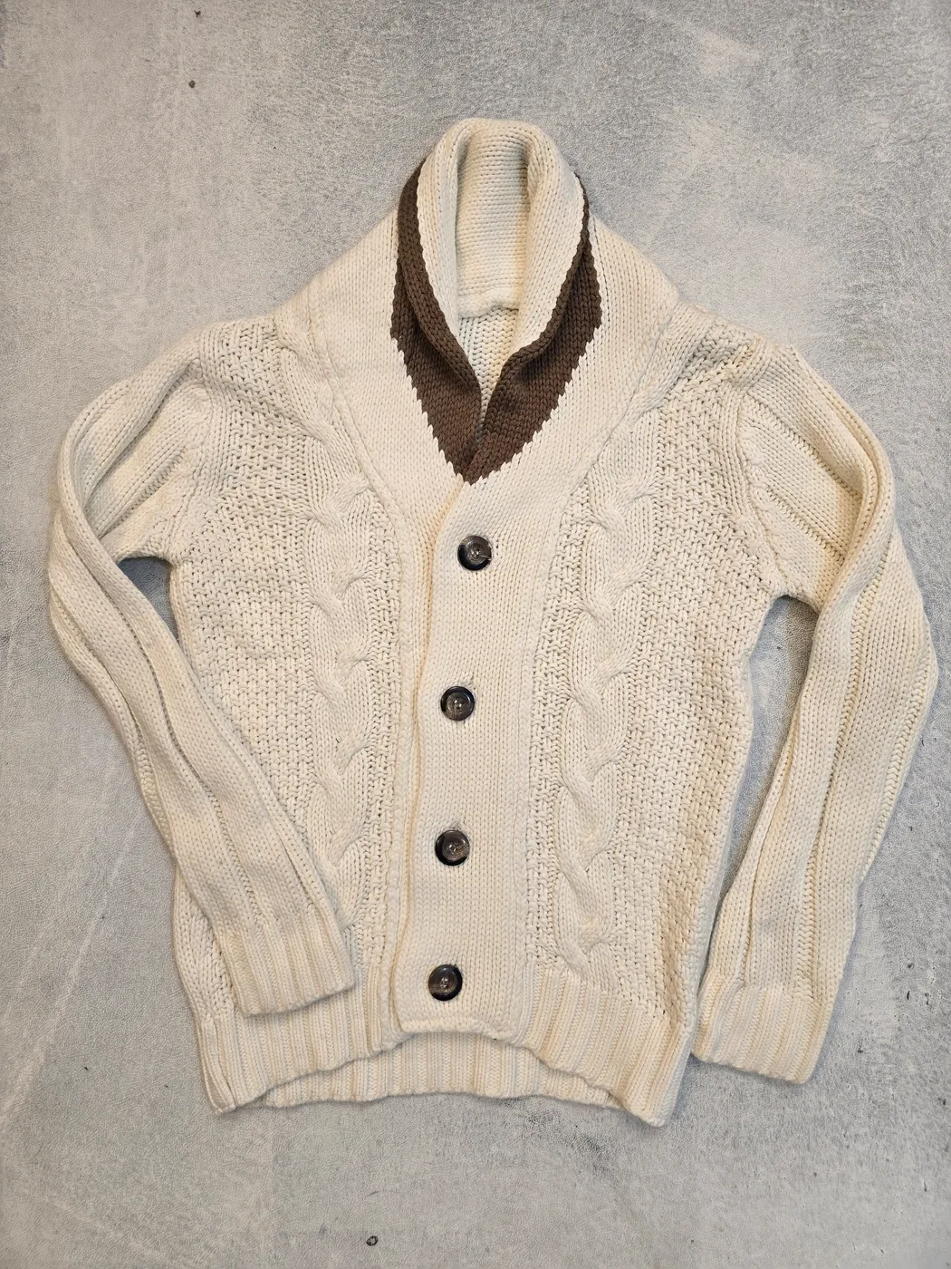 كارديغان محبوك بياقة شال | Knitted Shawl Collar Cardigan