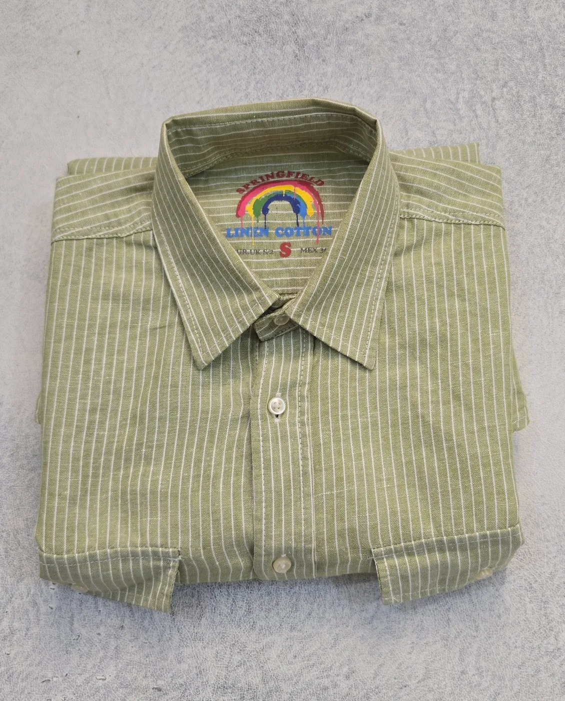 قميص لنن رجالي مخطط من سبرينغفيلد | Springfield Striped Men's Shirt
