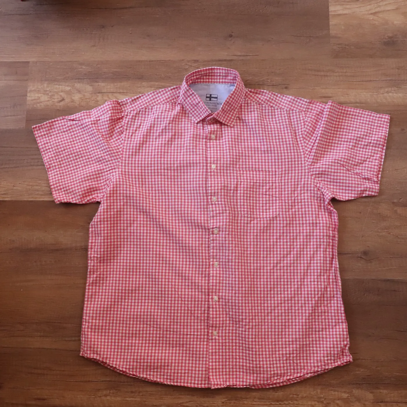 قميص رجالي S. SUNDSTRÖM كاروهات أحمر وأبيض | S. SUNDSTRÖM Men's Red & White C...
