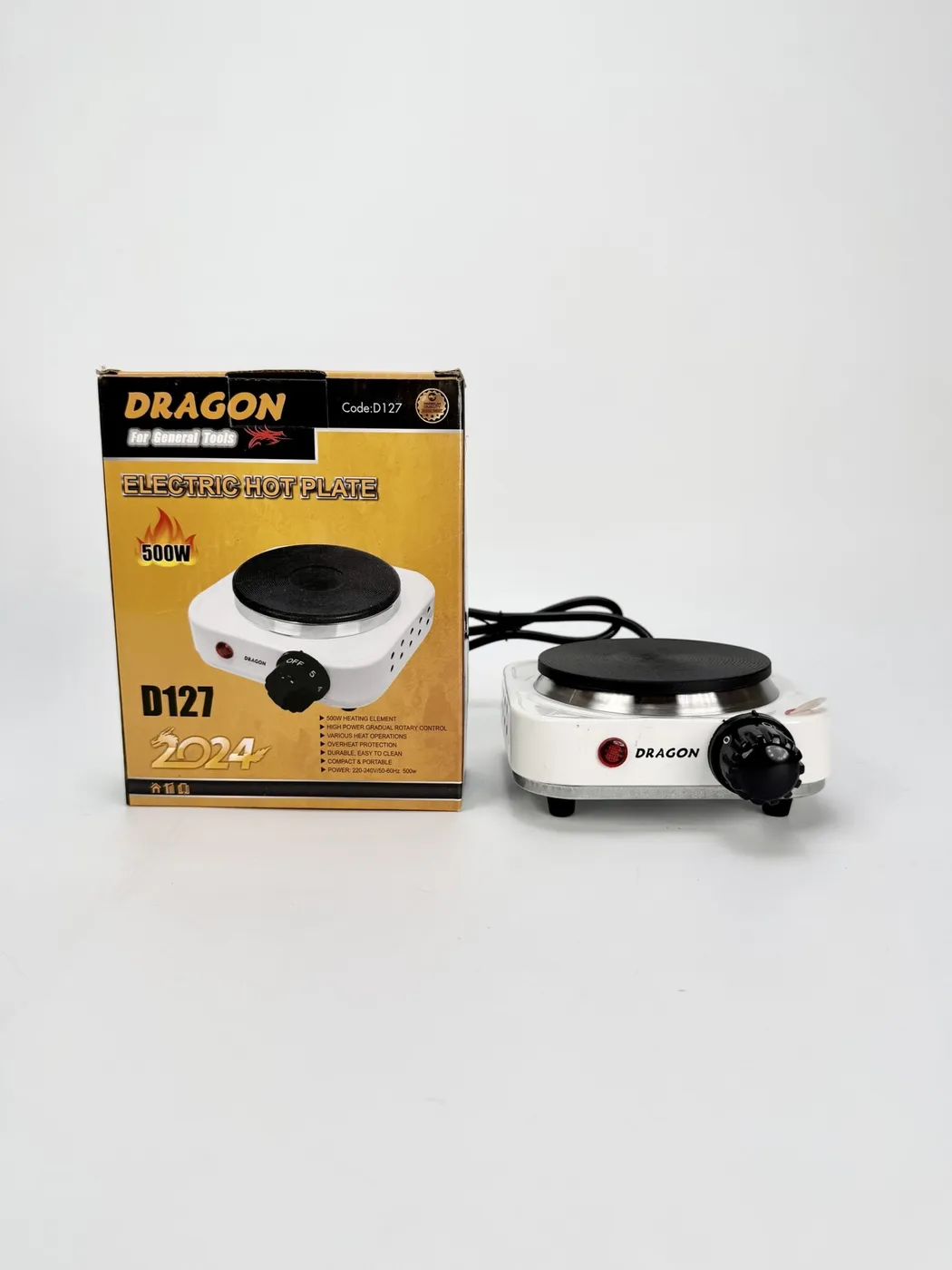 طباخ كهربائي مربع صغير 500 واط - دراغون (Dragon Electric Hot Plate) - صورة 5