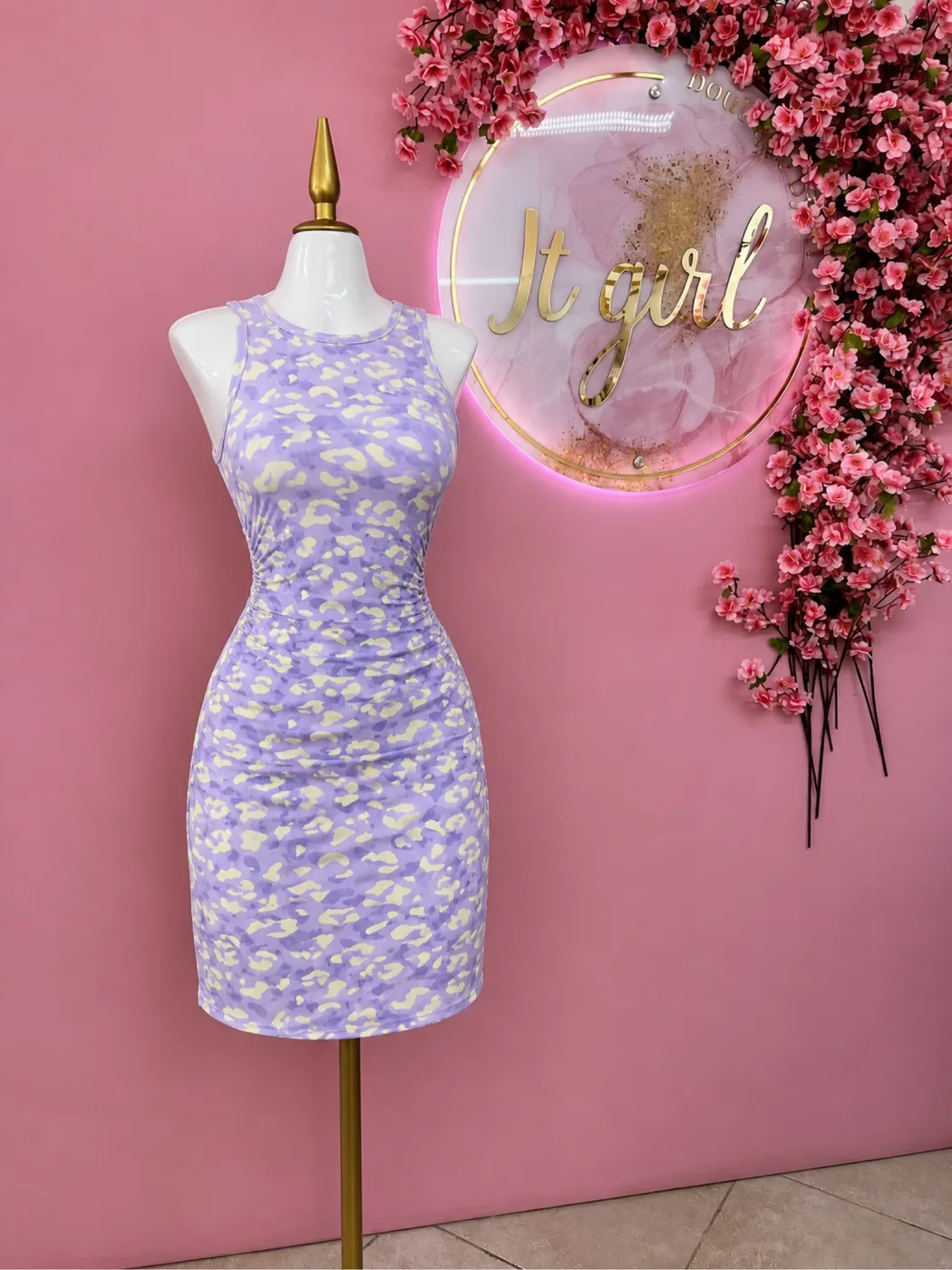 فستان نسائي قصير بنقشة جلد النمر | Women's Leopard Print Mini Dress