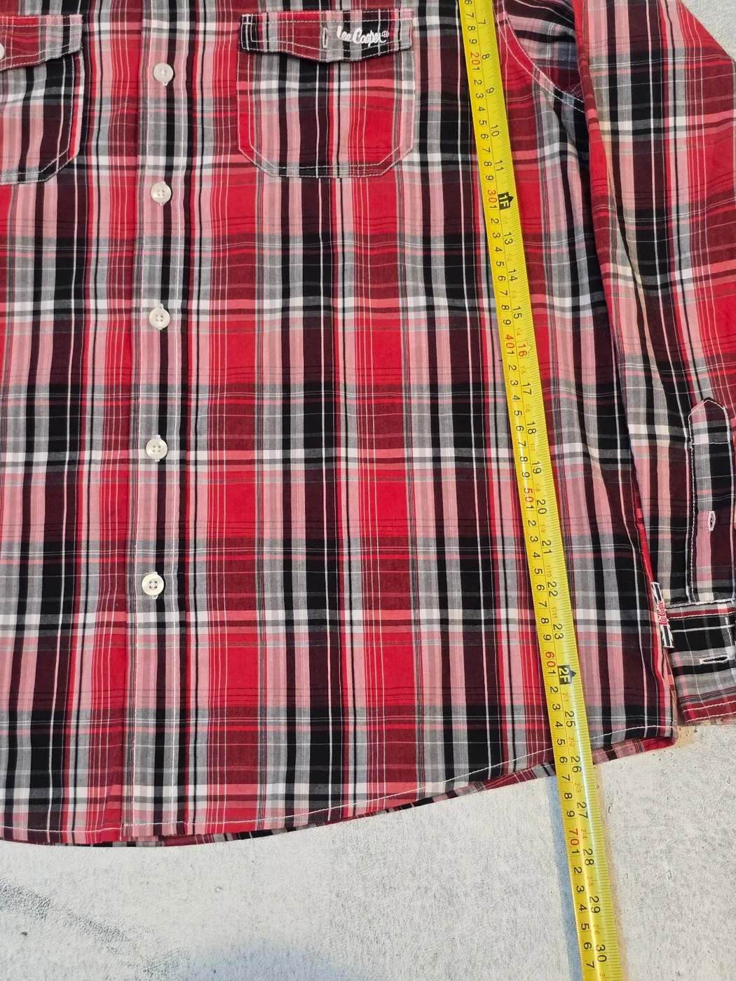 قميص كاروهات لي كوبر رجالي | Lee Cooper Men's Plaid Shirt - صورة 5