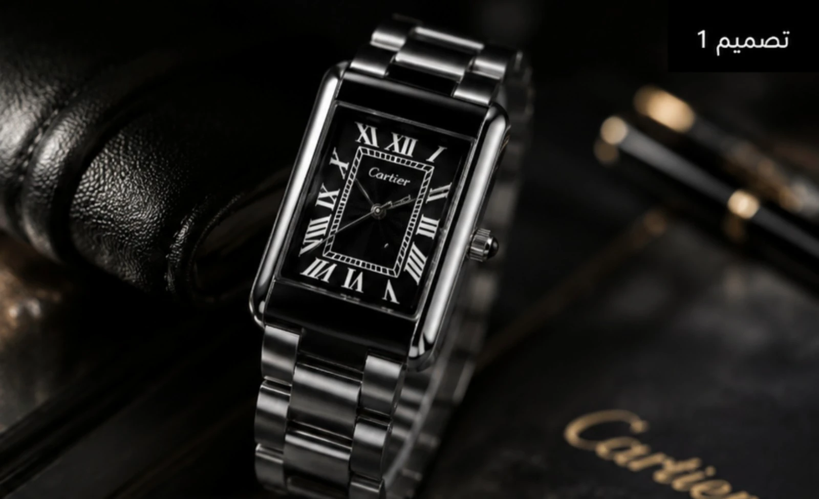 ساعه ميناء اسود الشركه Cartier