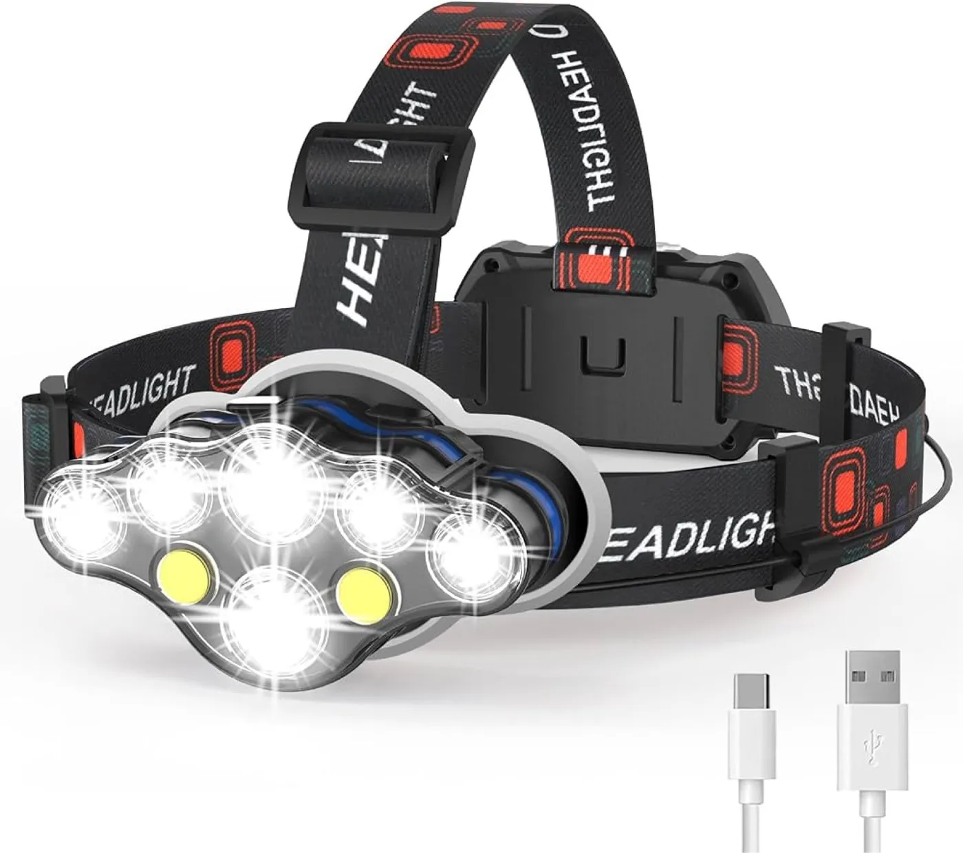 مصباح رأس LED قابل للشحن