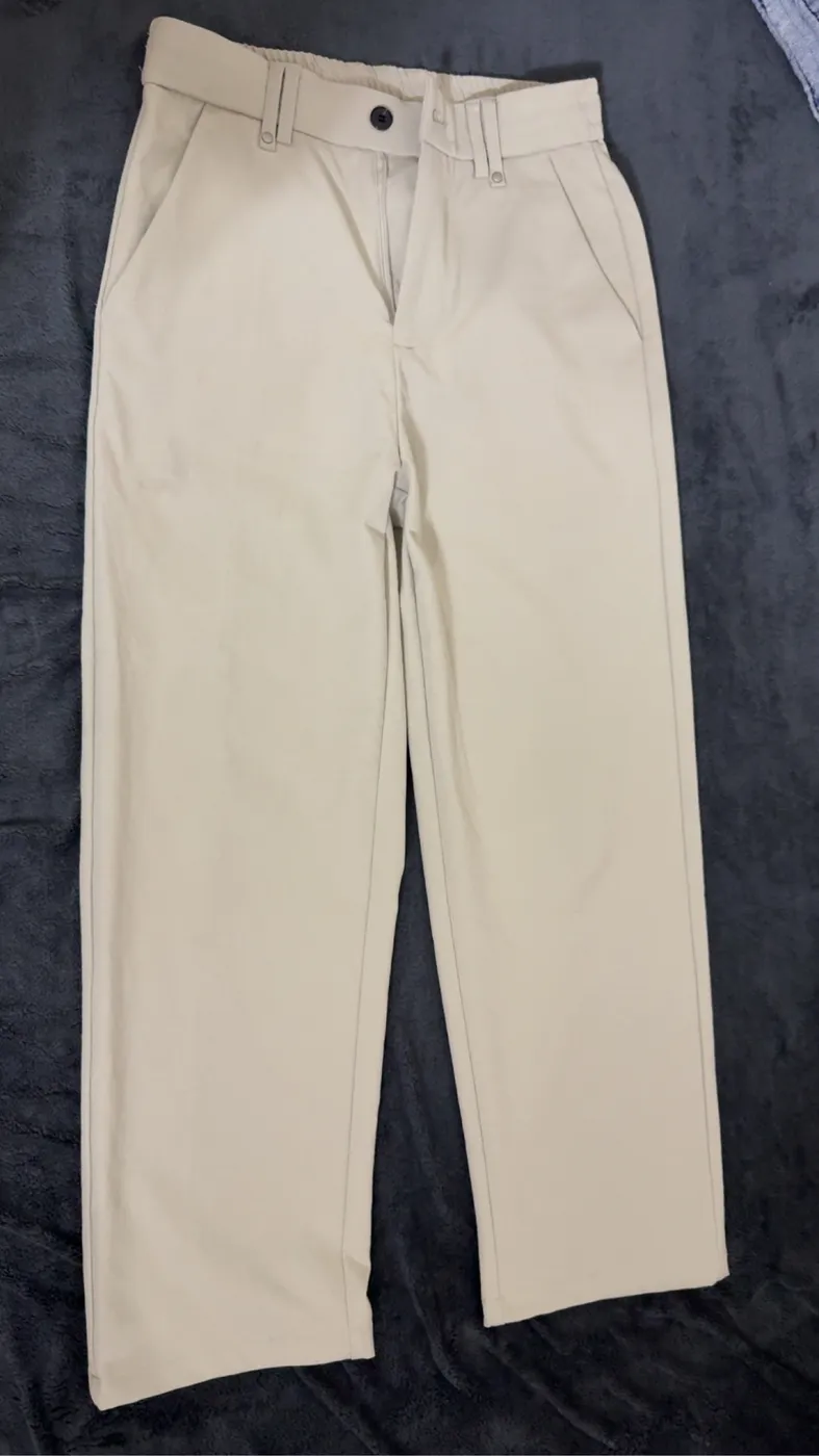 بنطلون قماش كتان بيج | Beige Fabric Pants