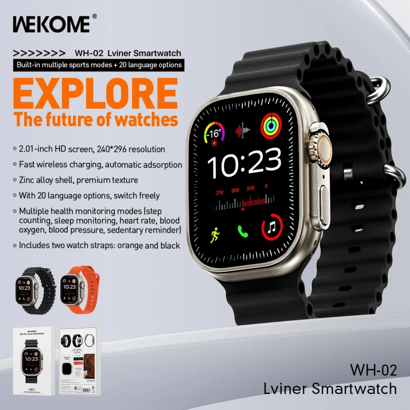 ساعة WK WH-02 Lviner Smartwatch - صورة 4