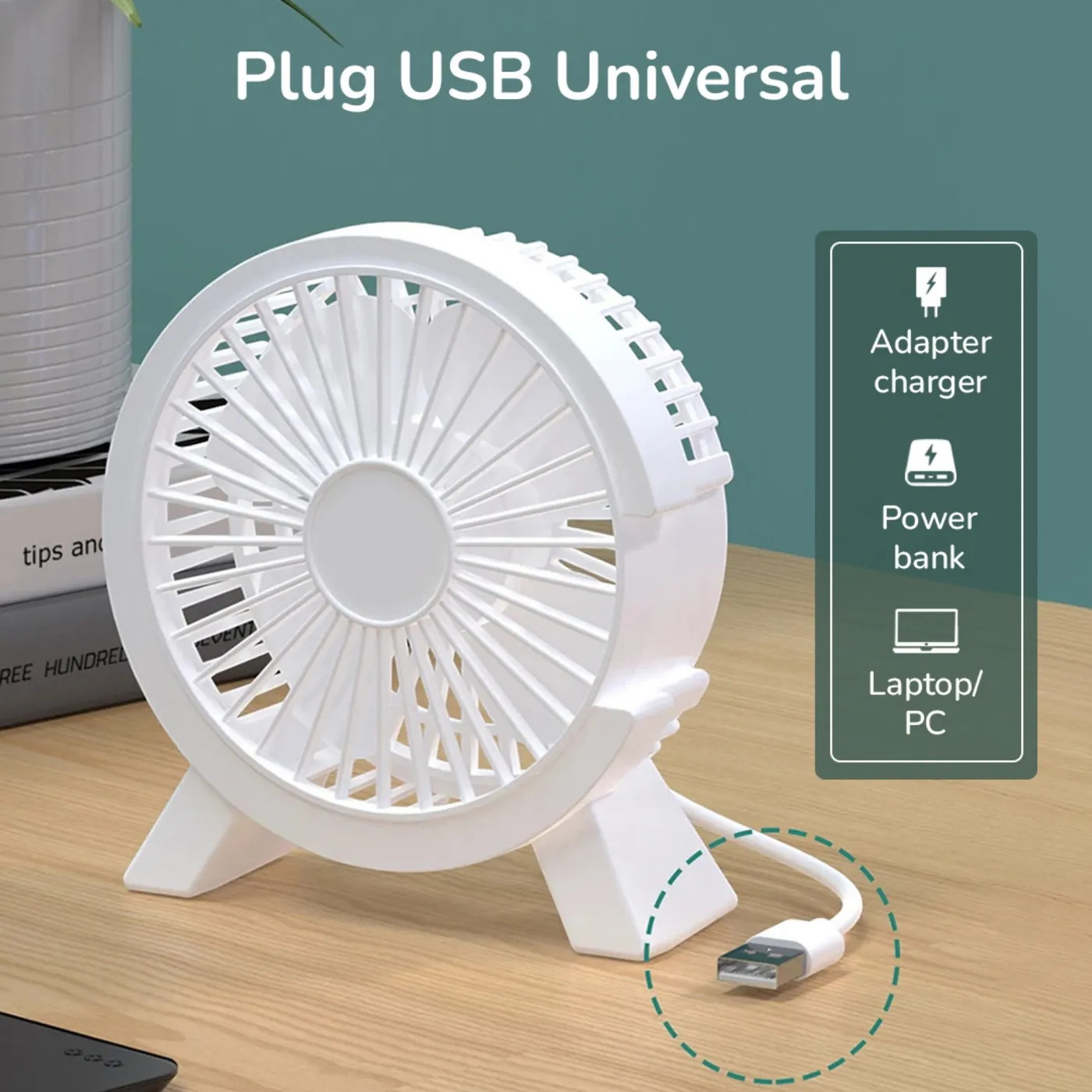 مروحة USB صغيرة للمكتب 5000 RPM - صورة 2