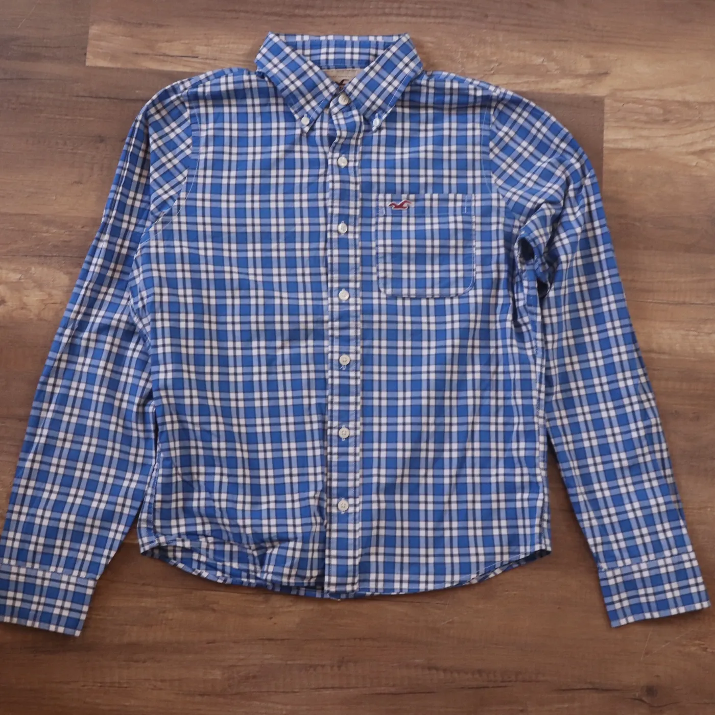 Hollister قميص كاروهات أزرق | Hollister Blue Plaid Shirt