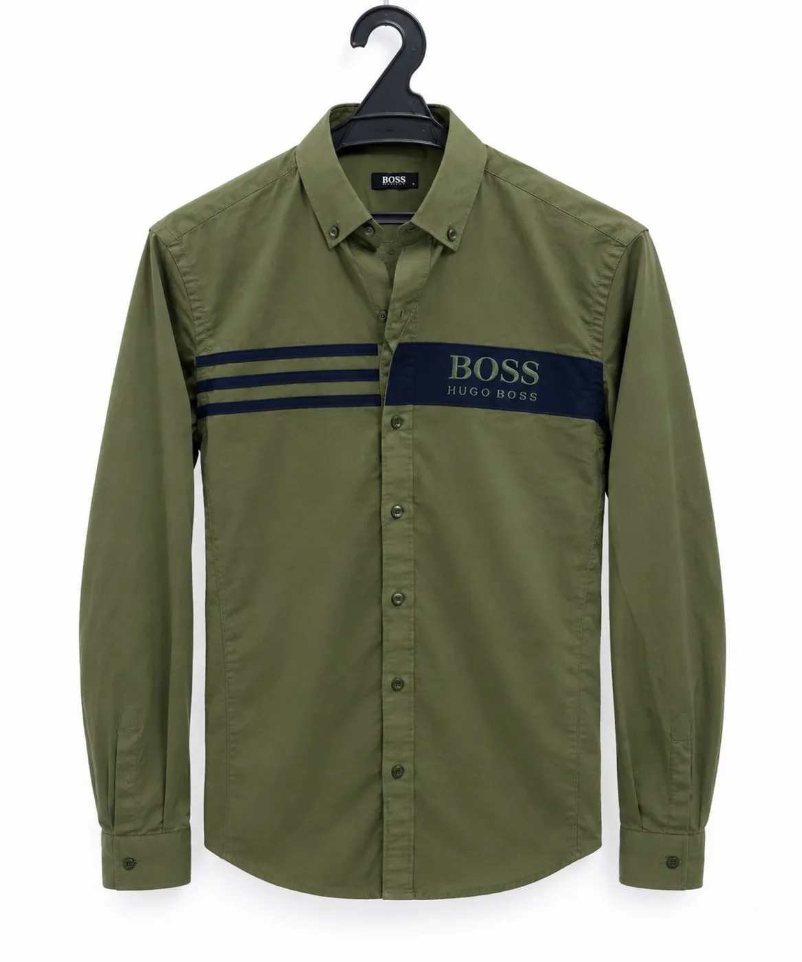 قميص رجالي BOSS لون زيتوني