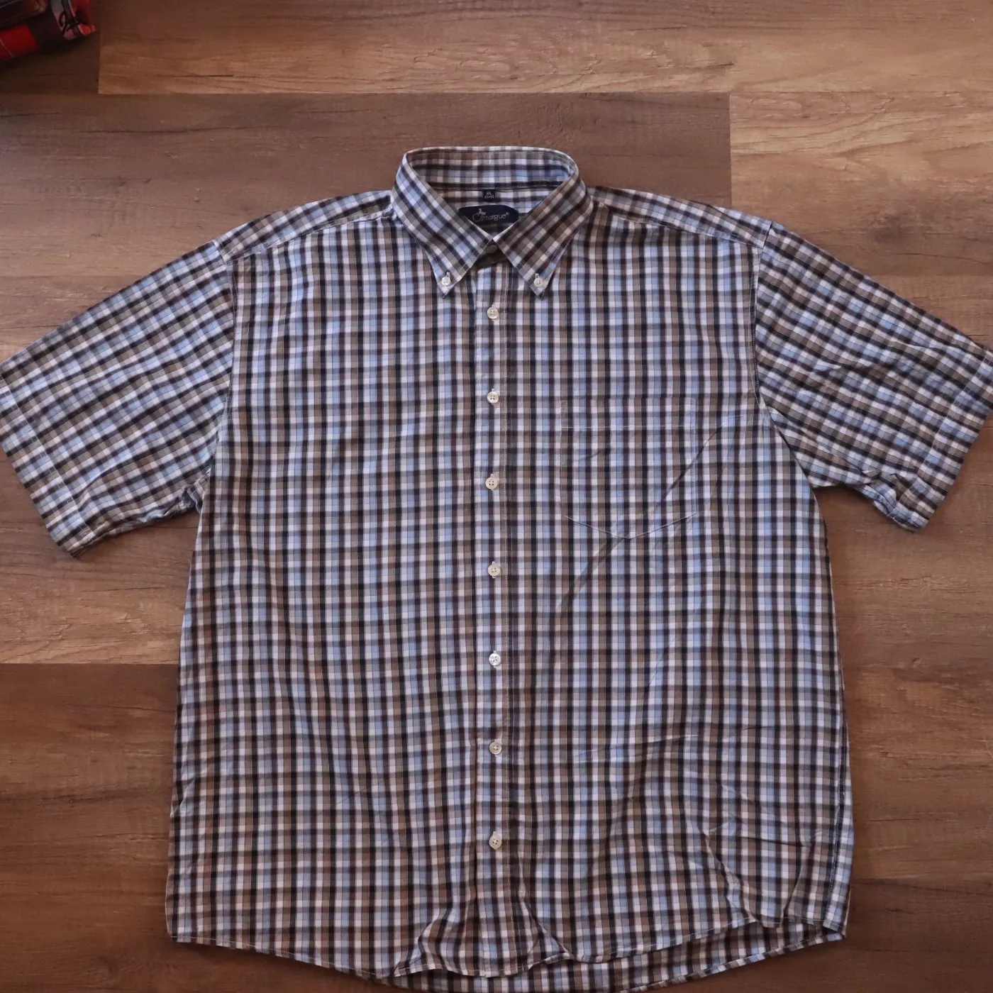 قميص رجالي كاروهات ماركة كامارغ | Men's Plaid Shirt Camargue