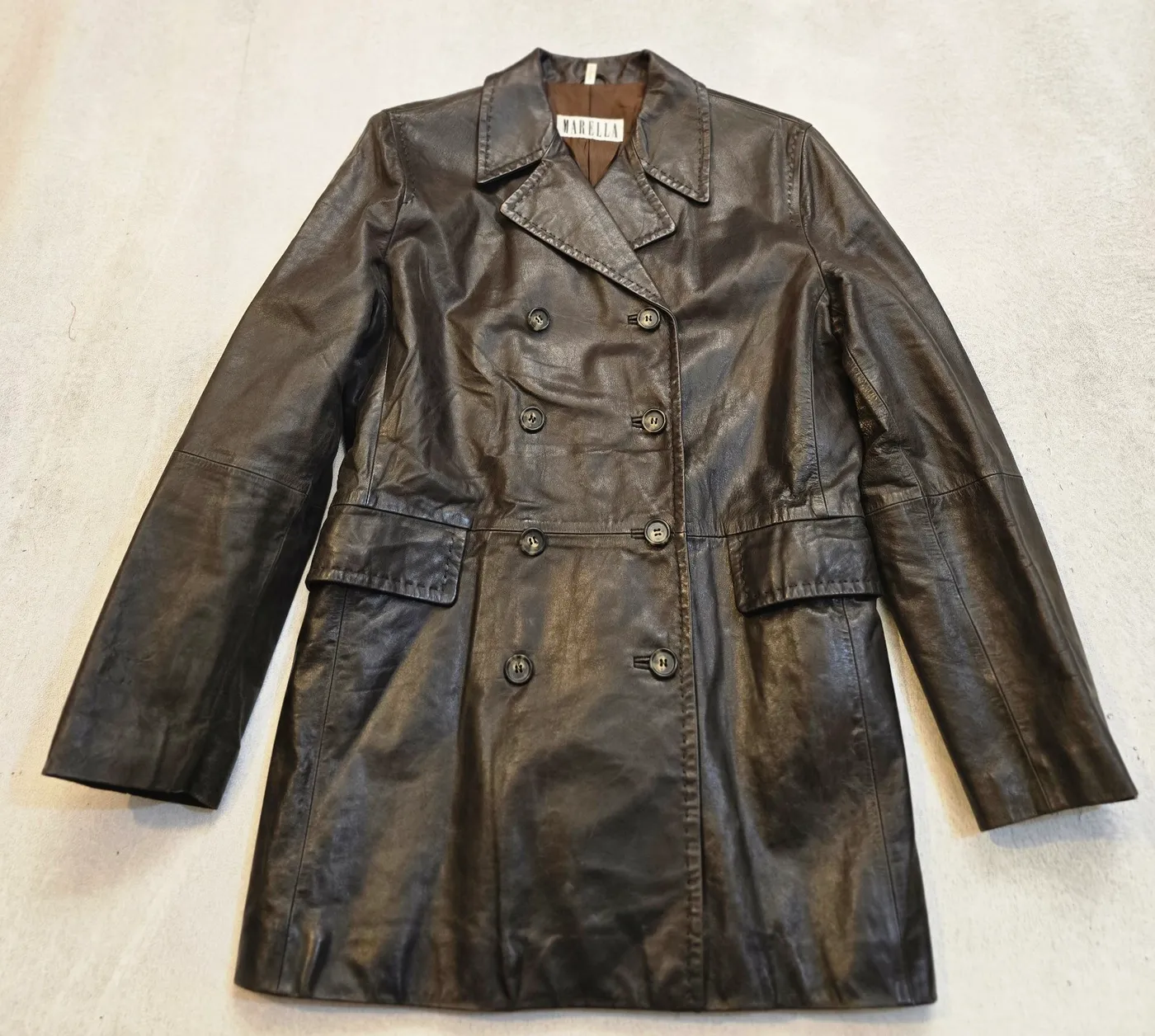 جاكيت جلد نسائي من الماركة العالمية MARELLaة | Marella Women's Leather Jacket