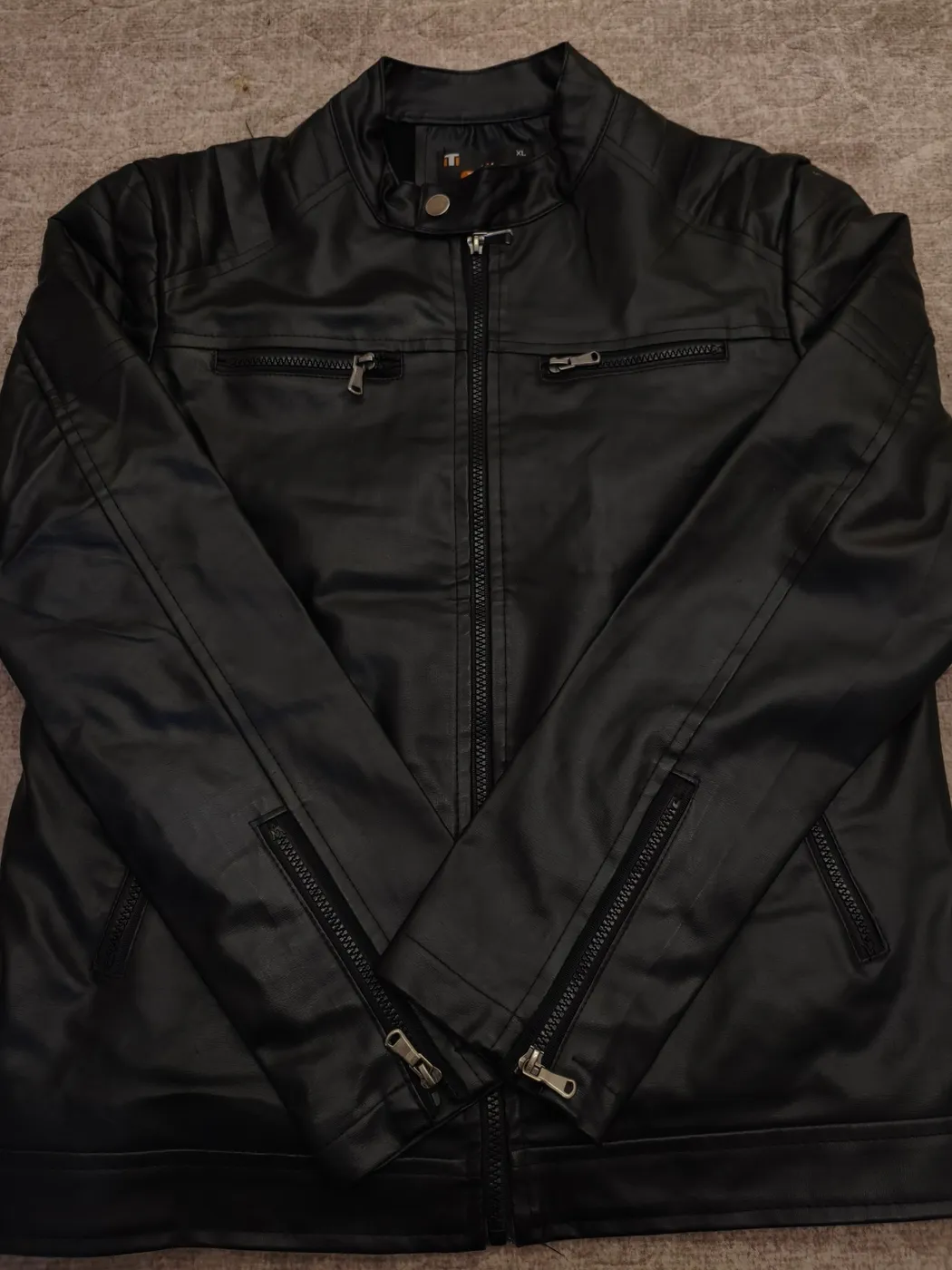 سترة جلد صناعي رجالية | Men's Faux Leather Jacket
