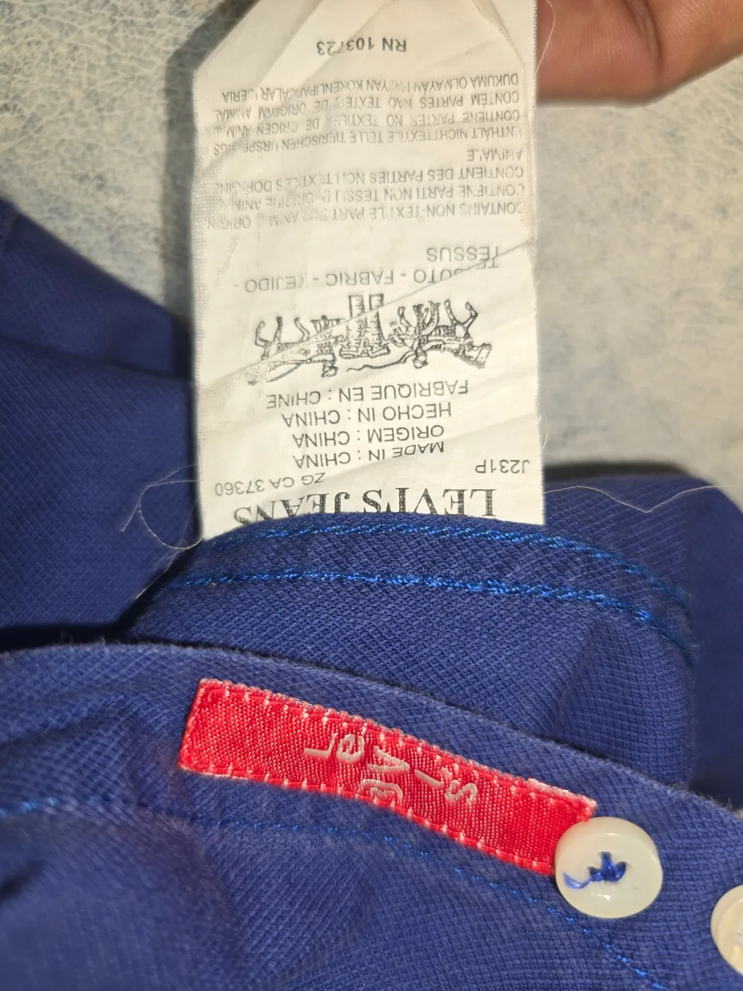 قميص ليڤايز رجالي أزرق قياس XXL | Levi's Men's Blue Shirt Size XXL - صورة 4