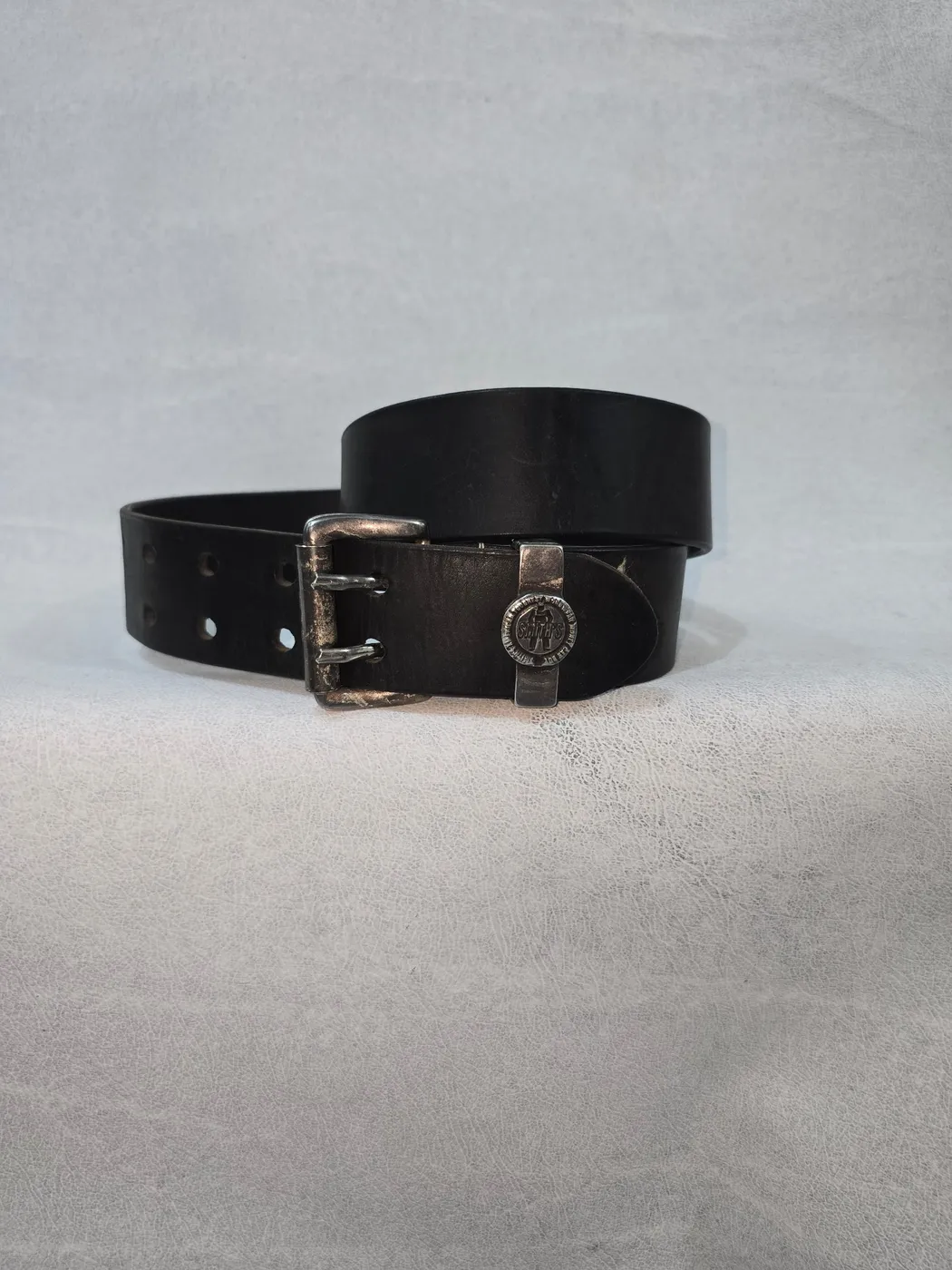 حزام جلد أسود رجالي من Smith's Workwear