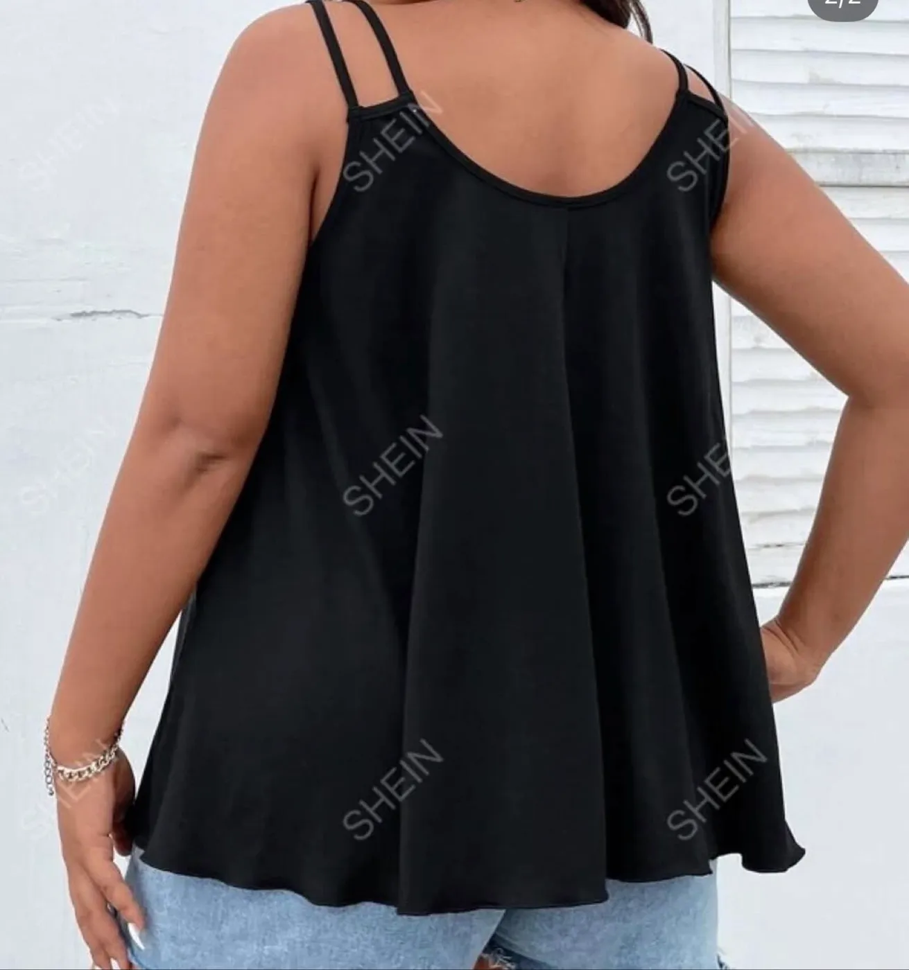 توب نسائي أسود بدون أكمام من شين | SHEIN Women's Black Sleeveless Top - صورة 2