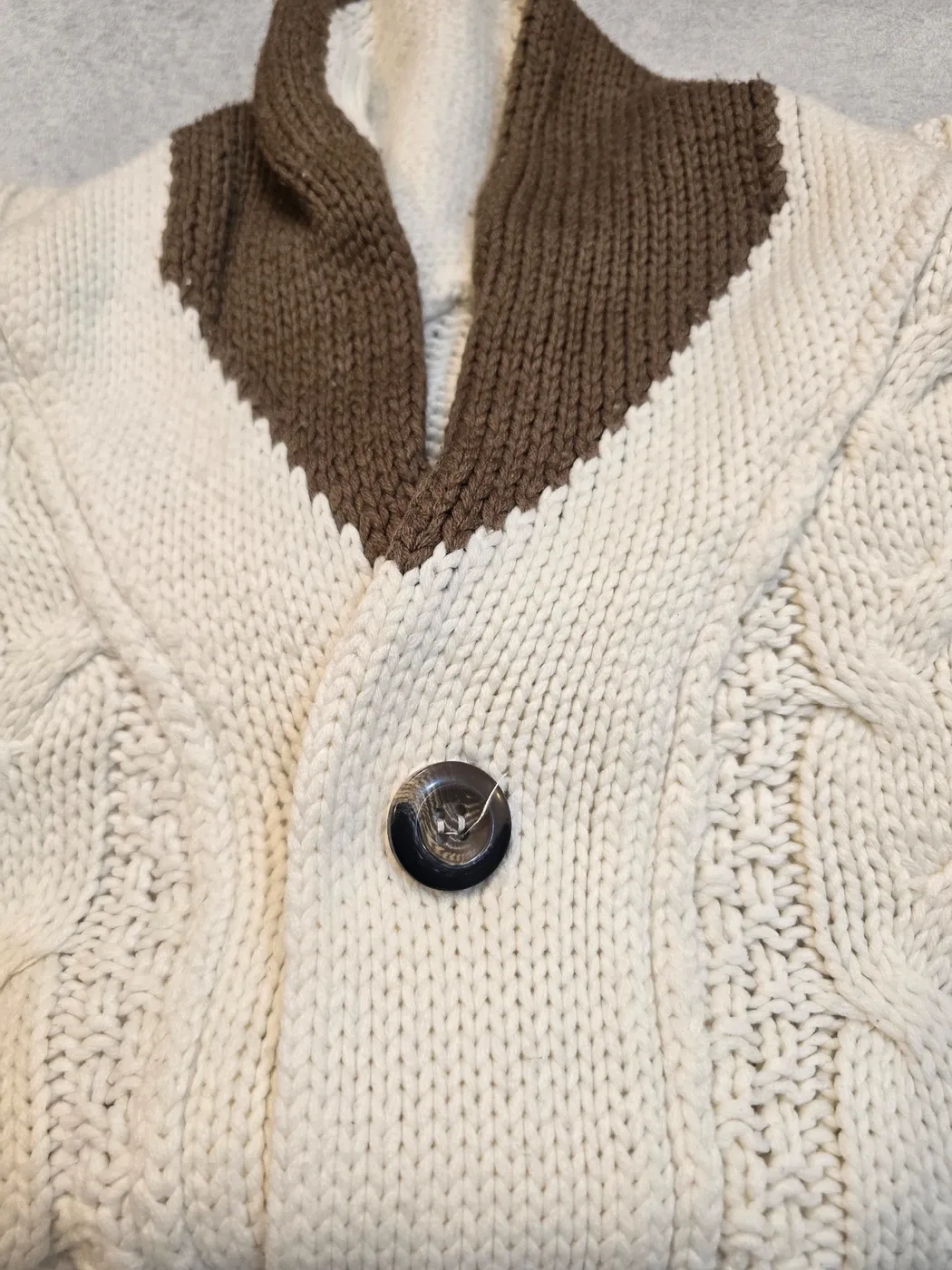 كارديغان محبوك بياقة شال | Knitted Shawl Collar Cardigan - صورة 4