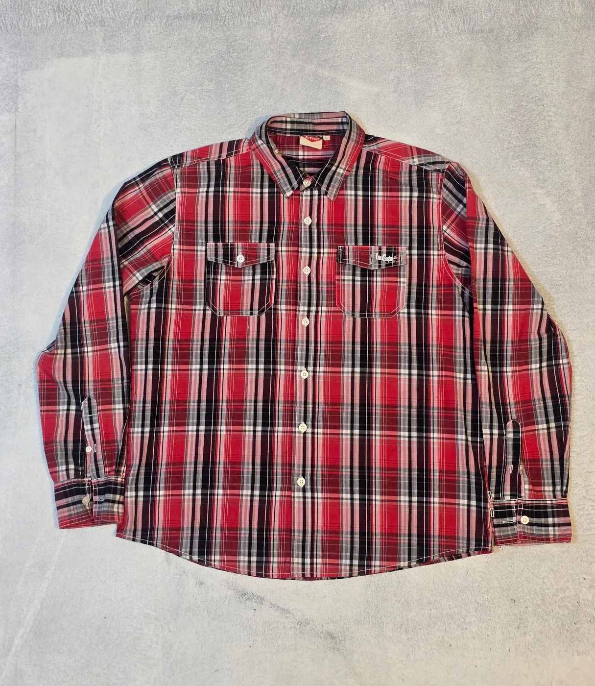 قميص كاروهات لي كوبر رجالي | Lee Cooper Men's Plaid Shirt - صورة 2