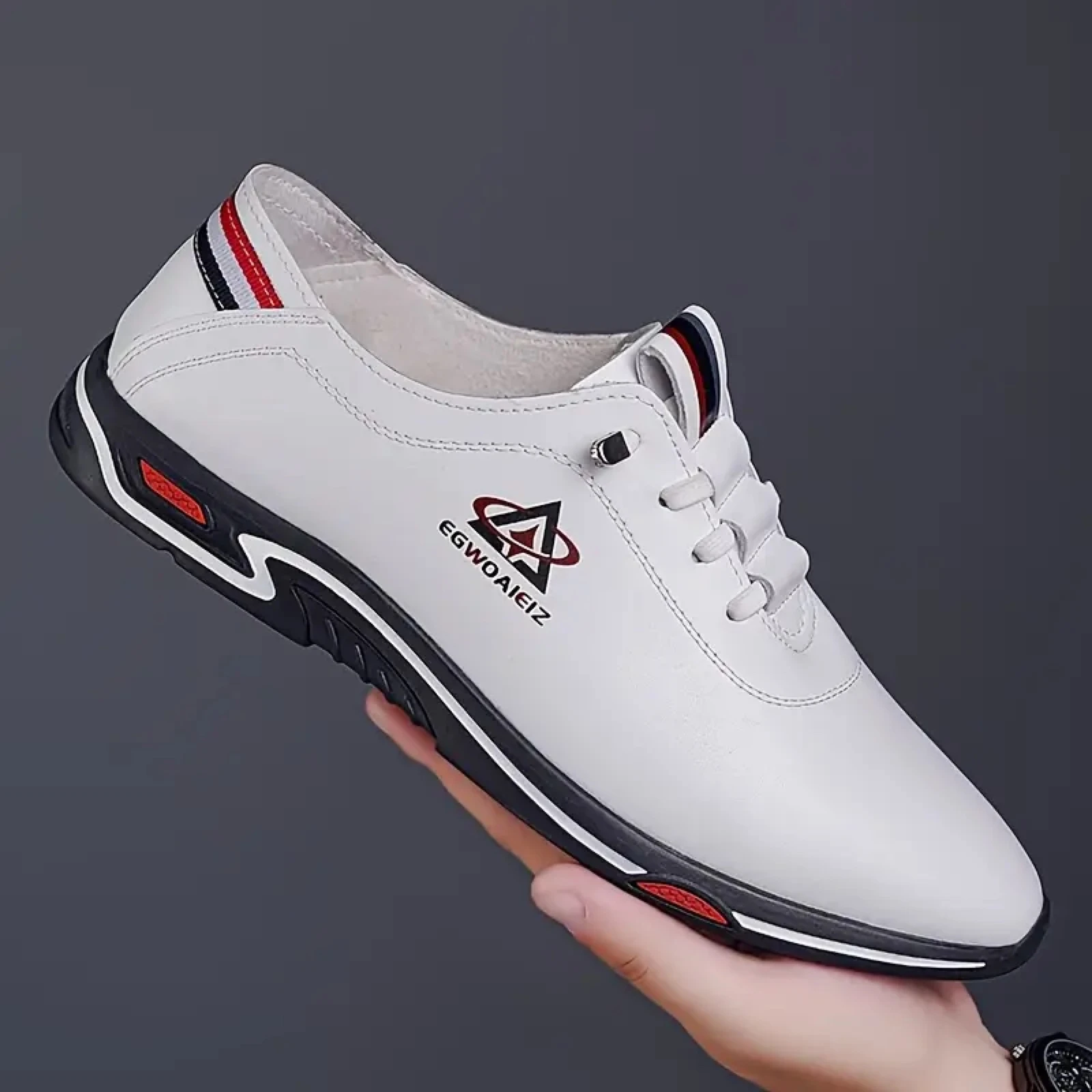 حذاء رجالي كاجوال أبيض ماركة EGWOAIEIZ | Men's White Casual Shoe EGWOAIEIZ