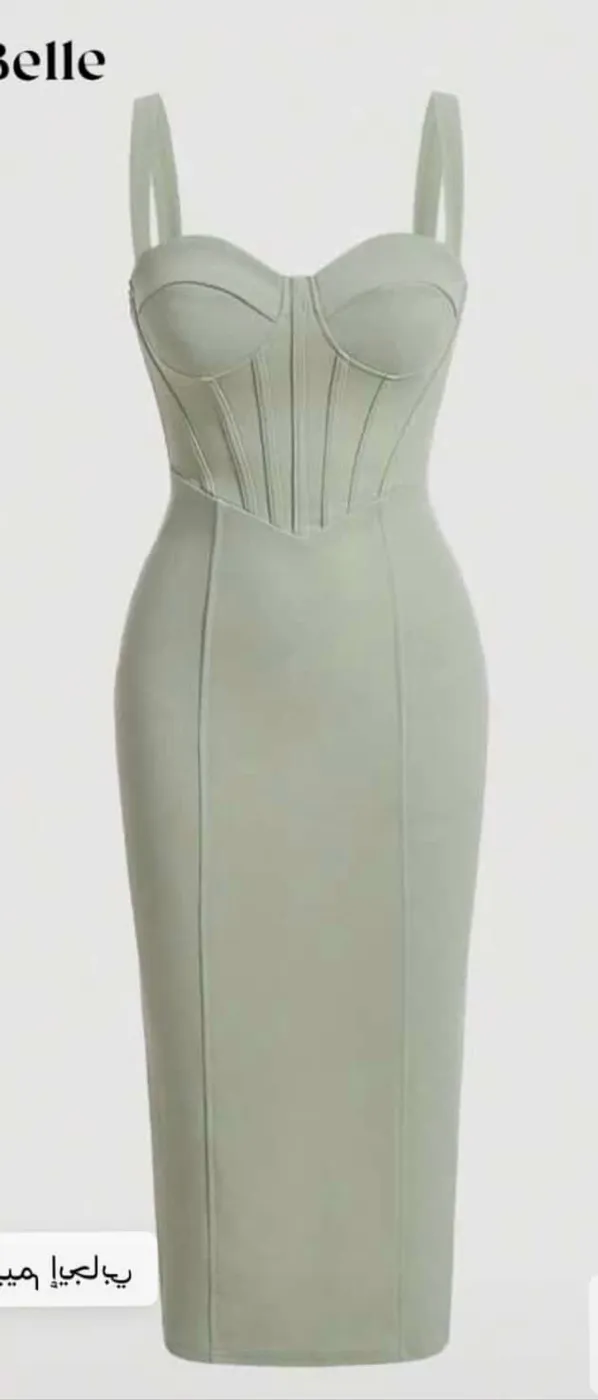 فستان نسائي ميدي ضيق | Women's Midi Bodycon Dress