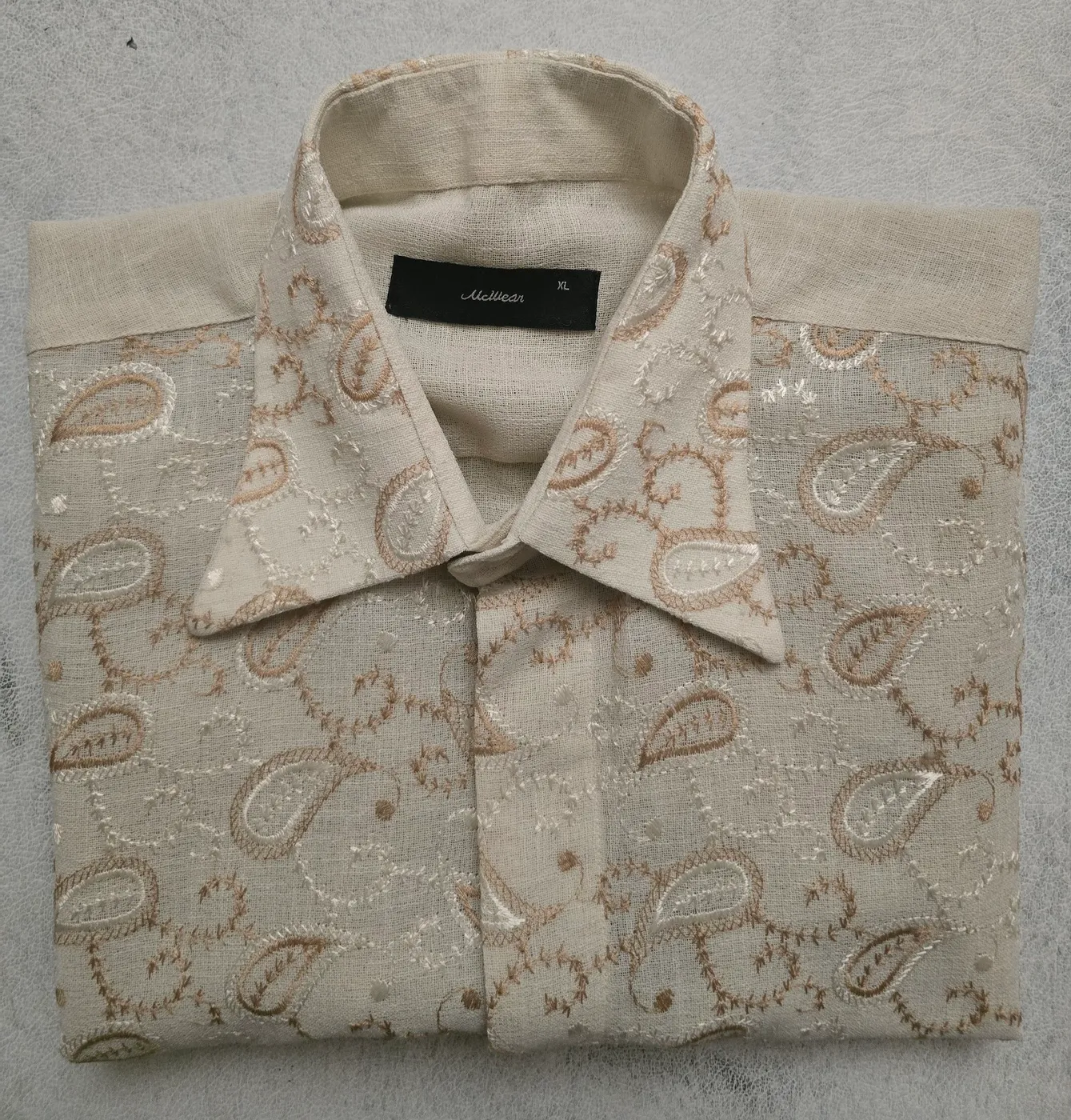 قميص رجالي مطرز | Men's Embroidered Linen Shirt