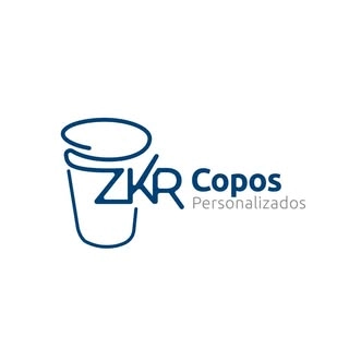 Logotipo da empresa ZKR COPOS PERSONALIZADOS