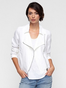 Eileen Fisher organic white linen jacket
