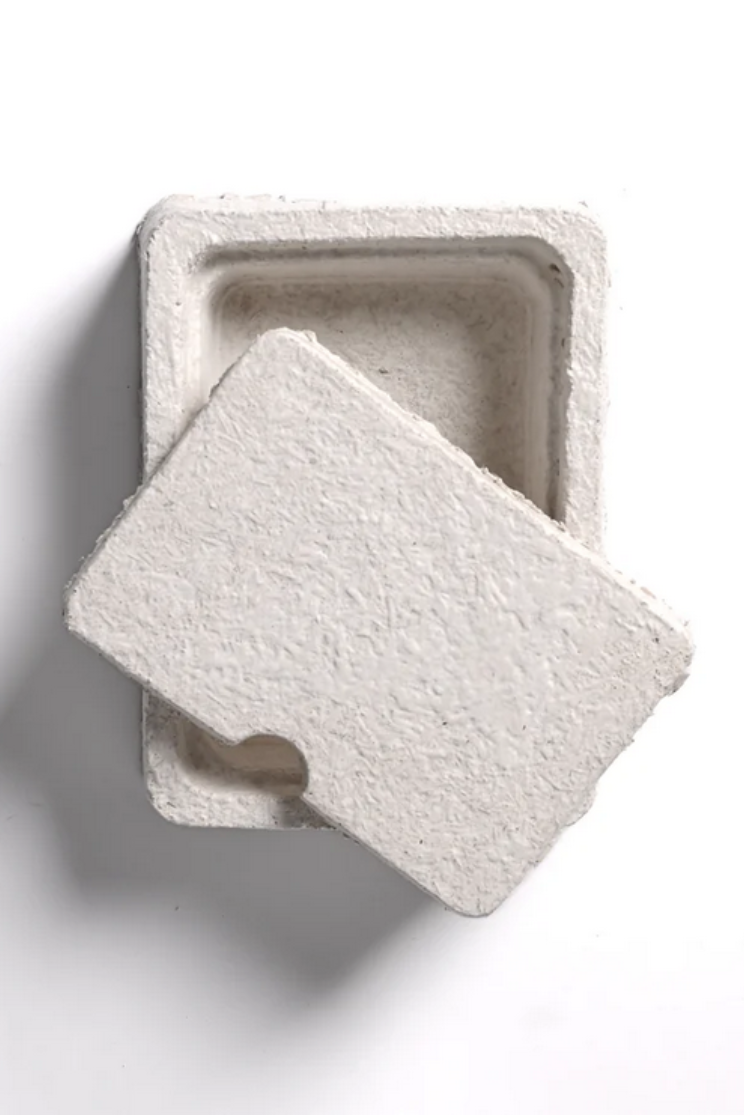 a mushroom based rectangular box in two pieces