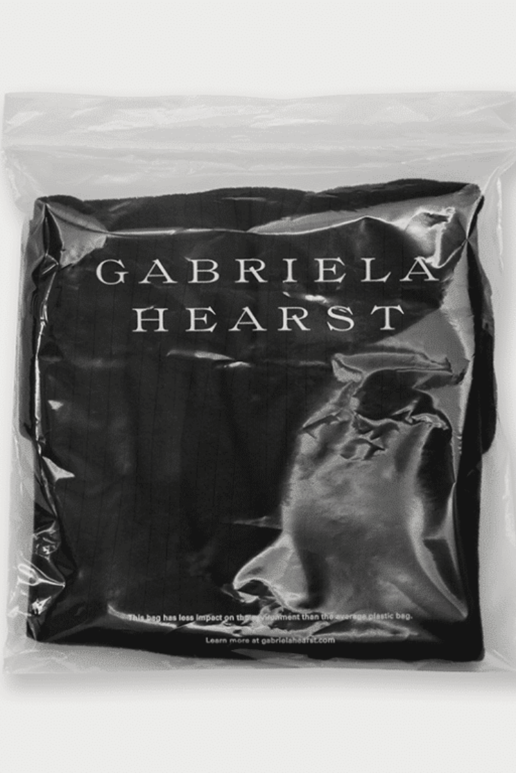 a compostable polybag with the brand "Gabriela Hearst"