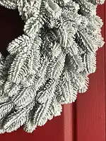 Вінок хвойний різдвяний Lux литий d-60 см засніжений