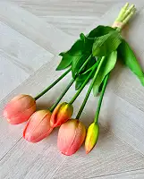 Квіти букет тюльпан латексний "кулька" №1389  кораловий