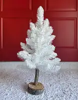 Настільна штучна ялинка Elegant 65 см на пеньочку біла