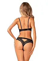 Комплект білизни Obsessive Natilya 2-pcs set XS/S, black, бюстгальтер, трусики