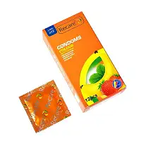 Презервативи Recare Color Fruit Flavour Condoms 12 шт, аромати: м'ята, банан, полуниця