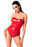 Корсет Noir Handmade F355 Red powerwetlook corset - 3XL