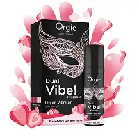 Рідкий вібратор Orgie - Dual Vibe! Strawberry Gin & Tonic Kissable Liquid Vibrator (15 мл)