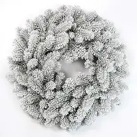 Вінок новорічний різдвяний Premium з литої хвої d-60 см засніжений