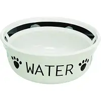 Миска Trixie Water керамічна для собак 0,6 d 15 см біло-чорна