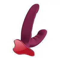 Подвійний фалоімітатор Fun Factory RYDE Wine Red, гнучкі стовбури, присоска