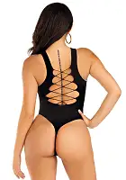 Боді Leg Avenue Opaque racer tank bodysuit Black One Size