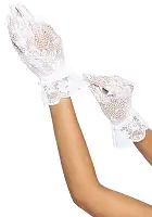 Рукавички Leg Avenue Floral lace wristlength gloves White