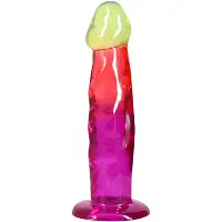 Дилдо Doc Johnson Crystal Jellies - 7.5 Inch Classic Dong - Rainbow