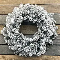 Вінок новорічний різдвяний Lux з литої хвої d-50 см засніжений