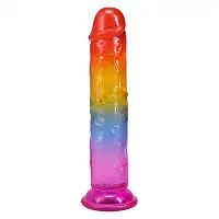 Дилдо Doc Johnson Crystal Jellies - 7 Inch Сlassic Dong - Rainbow
