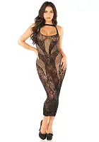 Сукня Leg Avenue Rhinestone Lace and Net Bodycon Dress One Size, Black